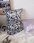 100% Silk Pillowcase Blue & WhiteOriental Lily for Luxury Silk Bedding Luxury Gift for Housewarming Gift for Wife Birthday Gift for her