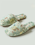 Kimono Slippers for Women All Season Slipper Qipao-Inspired Embroidered House Shoes | Floral Silk Indoor Slippers Housewarming Gift Idea