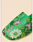 Embroidered Satin Slippers: Chinese Dragon Floral House Shoes