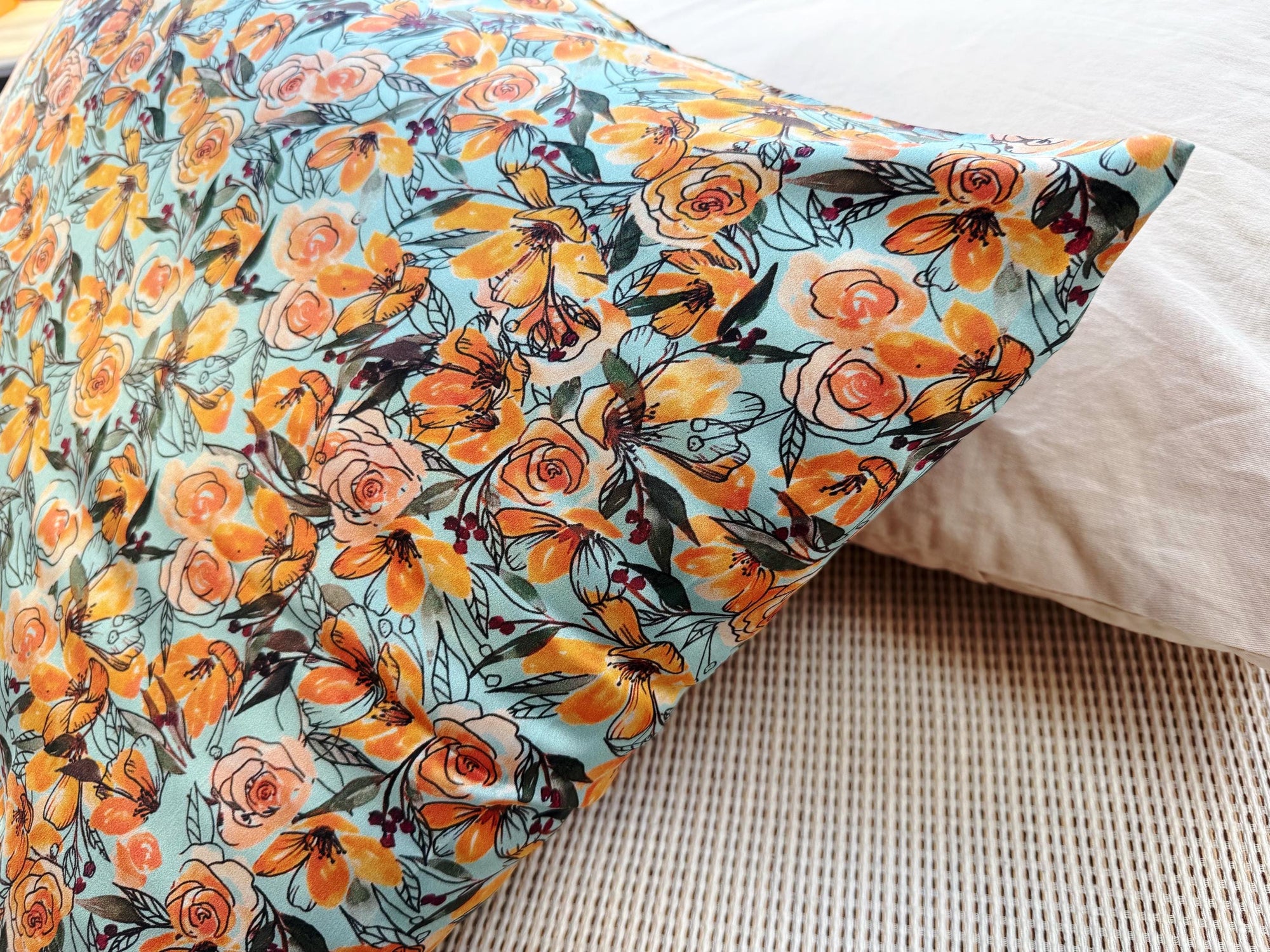 Mulberry Silk Pillowcase: Vintage Floral Cottagecore Bedding