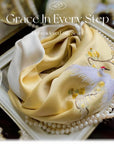Hand-Embroidered Silk Scarf: Crane Motif, Su Embroidery, Oriental Gift