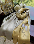 Hand-Embroidered Silk Scarf: Crane Motif, Su Embroidery, Oriental Gift