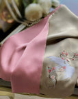 Hand-Embroidered Silk Scarf: Crane Motif, Su Embroidery, Oriental Gift