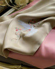 Hand-Embroidered Silk Scarf: Crane Motif, Su Embroidery, Oriental Gift
