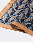 Handcrafted Men's Silk Scarf with Scarf Ring | Dapper Silk Kerchief for Suit Accessory for Men Handmade Scarf Gift Father's Day Gift