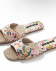 Embroidered Oriental Slippers: Handmade Open Totes Footwear, Causual House Shoes