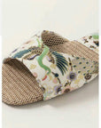 Embroidered Oriental Slippers: Handmade Open Totes Footwear, Causual House Shoes