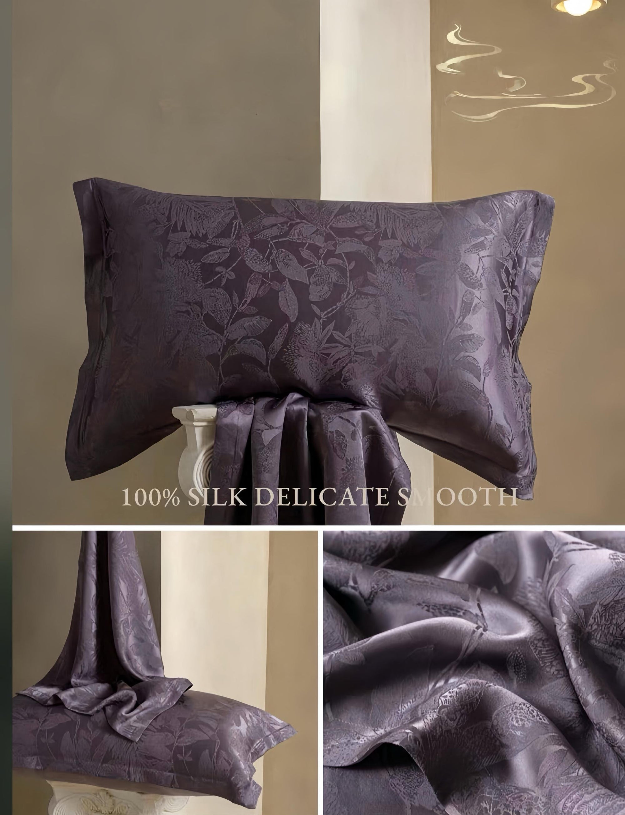 Luxury Jacquard Silk Pillowcase 30 Momme Mulberry Silk Oriental Elegance Hypoallergenic Pillows Modern Comfort Twin Pack of Pillow Cases