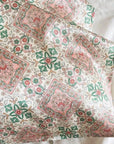 Vintage Style Silk Pillowcase by 6A Grade 22 Momme Silk Vintage Tile Pattern, Cottagecore & Boho Chic Silk Bedding Soft Breathable Pillow