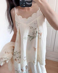 Gauze Pyjamas 3PCS Set with Camisole & Robe Sustainable Tie-Dye Loungewear Lightweight Breathable Organic Cotton Summer pyjamas