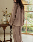 Premium Bamboo Cotton Loungewear Set - Casual Outfit for Indoor Relaxation and Outdoor Wear, Eco-Friendly Botanical Embroidered Pyjamas