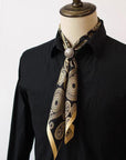 Handcrafted Men's Silk Scarf with Scarf Ring | Dapper Silk Kerchief for Suit Accessory for Men Handmade Scarf Gift Father's Day Gift