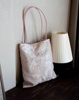 Handmade Silk Embroidered Tote Bag: Oriental Swallow Design