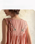 Sustainable Bamboo Cotton Robe and Nightgown Dress Silk Embroidered Oriental Loungewear Kimono Bathrobe for Home and Holiday Robe