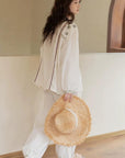 Gauze Cotton Embroidered Loungewear Set for Women – Vintage-Inspired Two-Piece Homewear | Soft Natural Fibre Pyjamas with Hand Detail