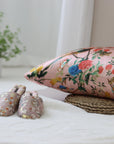 Mulberry Silk Pillowcase: Oriental Bird Floral Design, 22 Momme Silk Bedding