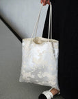 Handmade Silk Embroidered Tote Bag: Oriental Swallow Design