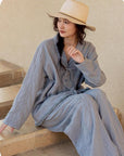 Gauze Cotton Loungewear Set: Breathable Linen-Look Pajamas