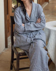 Gauze Cotton Loungewear Set: Breathable Linen-Look Pajamas