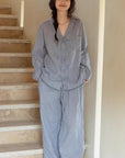 Gauze Cotton Loungewear Set: Breathable Linen-Look Pajamas