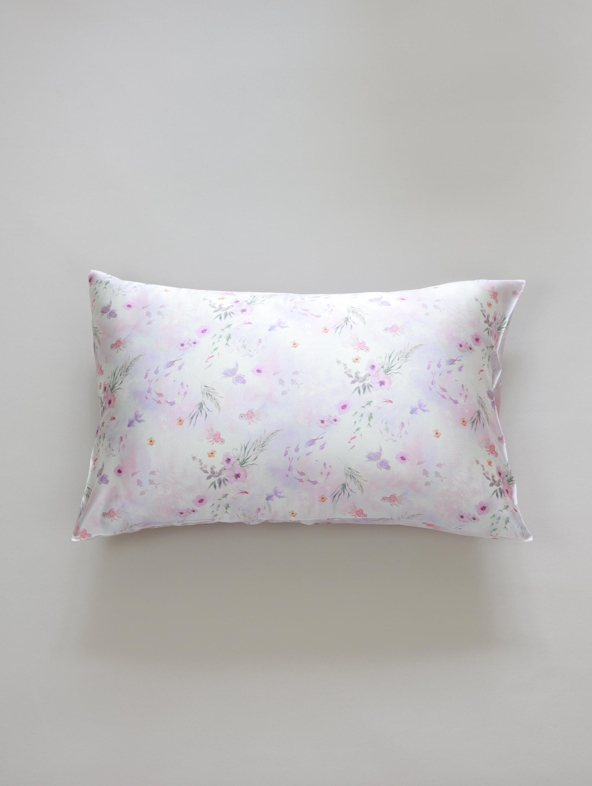 Pink Koi Fish Silk Pillowcase with Scrunchie: 25 Momme Mulberry Silk