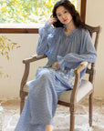 Embroidered Gauze Cotton Loungewear Set or Dress: Relaxed Fit Sleepwear