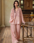 Pink Bamboo Cotton Pyjamas – Embroidered Dress or Two-Piece Pants Loungewear