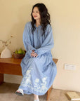 Embroidered Gauze Cotton Loungewear Set or Dress: Relaxed Fit Sleepwear