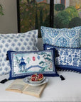 Blue and White Cushion Cover, Chinoiserie Throw Pillow Cases, Oriental Sofa Bed Pillows, French Country Decorative Set, Christmas Gift Décor