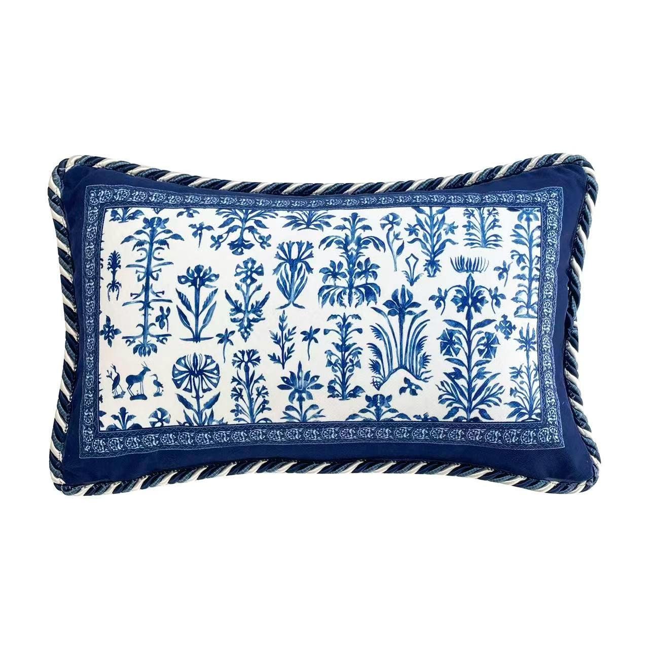Blue and White Cushion Cover, Chinoiserie Throw Pillow Cases, Oriental Sofa Bed Pillows, French Country Decorative Set, Christmas Gift Décor