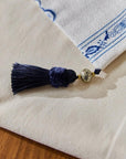 Chinoiserie Table Runner, Silk-Thread Chenille with Canvas Backing, Oriental Floral Dining Linen with Tassels for Christmas Décor Gift