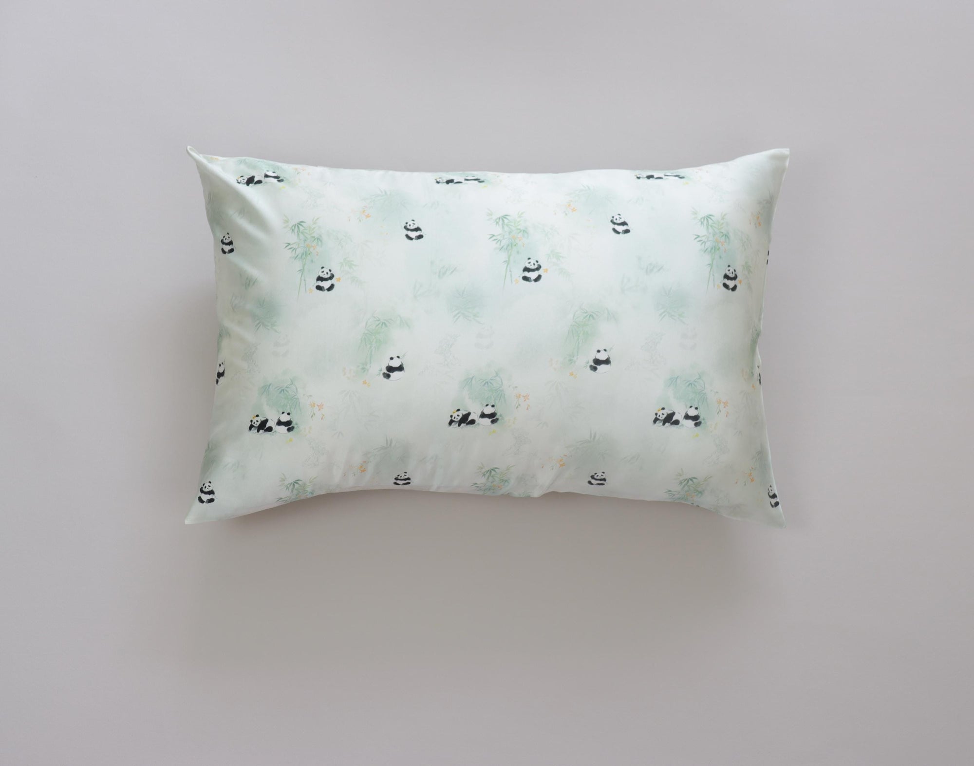 Panda Pattern 25 Momme Mulberry Silk Pillowcase with Matching Hair Scrunchies Set– Envelope Closure - Cultural Gift Idea