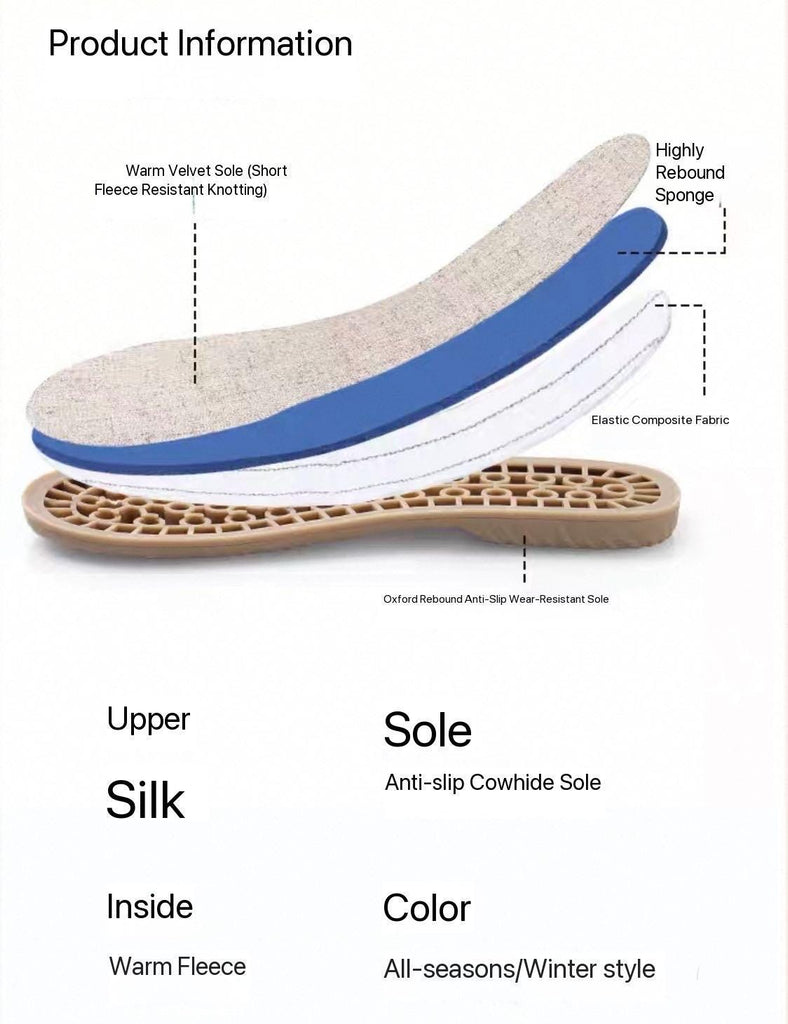 Watercolour Impression Silk Slippers | Indoor Fur-Lined House Shoes | Soft Sole & Anti-Slip | Unique Winter Gift for Christmas