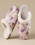 Oriental Silk Brocade Winter Slippers - Handmade Indoor Shoes