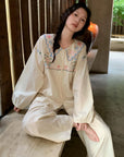 Organic Woven Cotton Loungewear - Embroidered Pajama