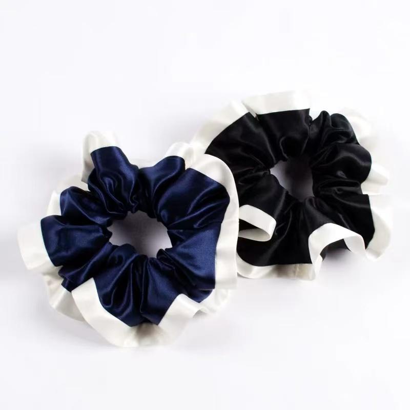 25 Momme Pure Silk Hair Scrunchies | Duo-Tone Satin Elastic Hair Ties | Soft & Gentle | Stocking Stuffer | 3 for 10% Off | Gift for Her