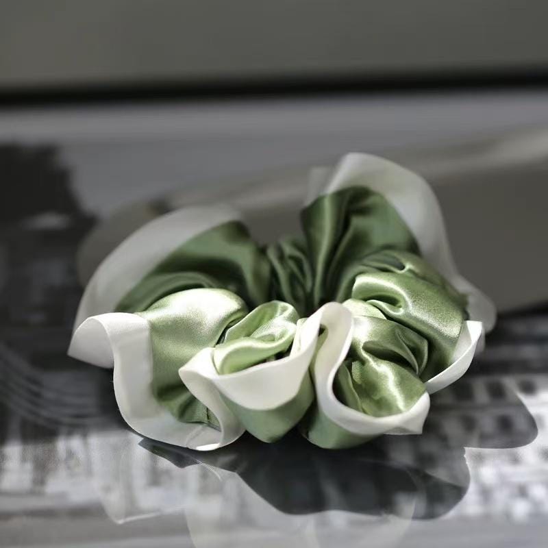 25 Momme Pure Silk Hair Scrunchies | Duo-Tone Satin Elastic Hair Ties | Soft & Gentle | Stocking Stuffer | 3 for 10% Off | Gift for Her