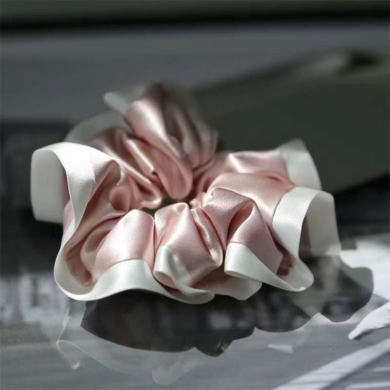 25 Momme Pure Silk Hair Scrunchies | Duo-Tone Satin Elastic Hair Ties | Soft & Gentle | Stocking Stuffer | 3 for 10% Off | Gift for Her