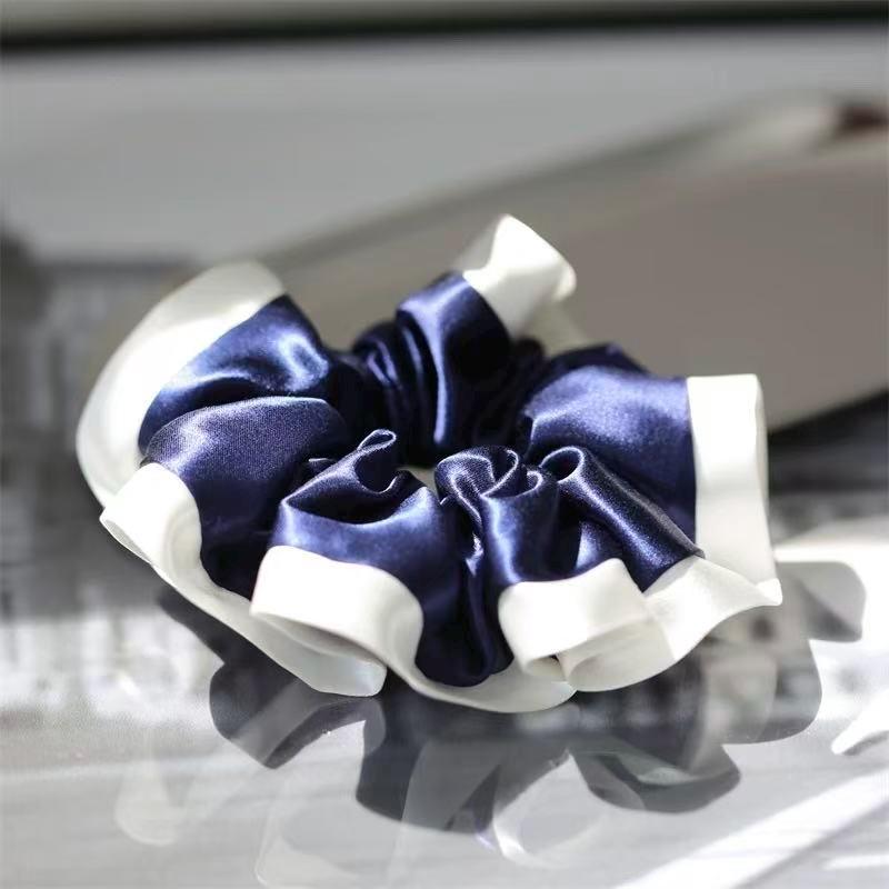 25 Momme Pure Silk Hair Scrunchies | Duo-Tone Satin Elastic Hair Ties | Soft & Gentle | Stocking Stuffer | 3 for 10% Off | Gift for Her