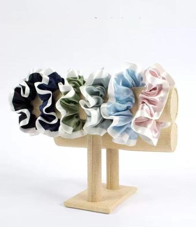 25 Momme Pure Silk Hair Scrunchies | Duo-Tone Satin Elastic Hair Ties | Soft &amp; Gentle | Stocking Stuffer | 3 for 10% Off | Gift for Her