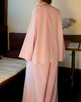 Bamboo Cotton Pyjama Set - Cheongsam Collar and Embroidered Cuffs