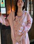Bamboo Cotton Pyjama Set - Cheongsam Collar and Embroidered Cuffs