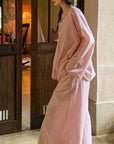 Bamboo Cotton Pyjama Set - Cheongsam Collar and Embroidered Cuffs