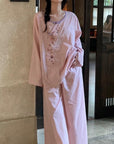Bamboo Cotton Pyjama Set - Cheongsam Collar and Embroidered Cuffs