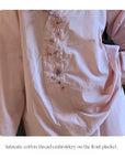 Bamboo Cotton Pyjama Set - Cheongsam Collar and Embroidered Cuffs