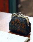 Mini Xiangyun Silk Coin Purse | Handmade Oriental Kiss-Lock Pouch | Vintage Chinese Brocade Clutch Gift for Women