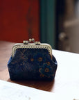 Mini Xiangyun Silk Coin Purse | Handmade Oriental Kiss-Lock Pouch | Vintage Chinese Brocade Clutch Gift for Women