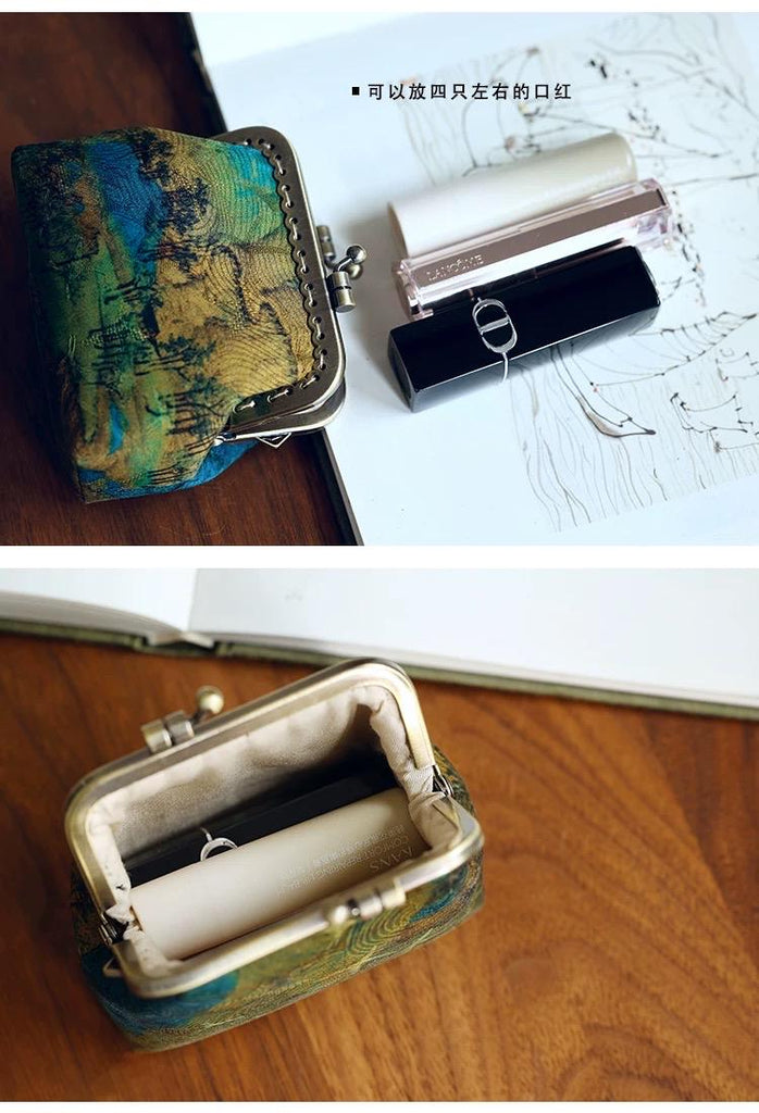 Mini Xiangyun Silk Coin Purse | Handmade Oriental Kiss-Lock Pouch | Vintage Chinese Brocade Clutch Gift for Women