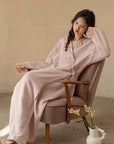 Gauze Cotton Robe and Dress Loungewear Hand Embroidered Summer Pyjamas Kimono Robe Oriental Inspired Sustainable Fashion Holiday Outfit