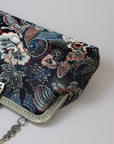 Handmade Song Brocade Silk Handbag “Jinsha Feidie” | Oriental Evening Bag with Vintage Brass Frame | Crossbody Heritage Purse for Women